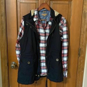 Jachs Girlfriend flannel shirt and Funky Tribe Black Vest.